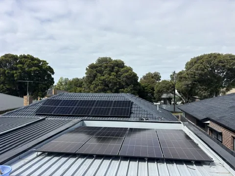 Completed solar array across the tiled and colorbond sections of a Melbourne roof
